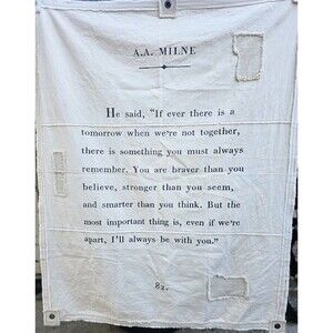 Sugarboo & Co A.A. Milne Quote Canvas Wall Hanging Cotton Wall Art